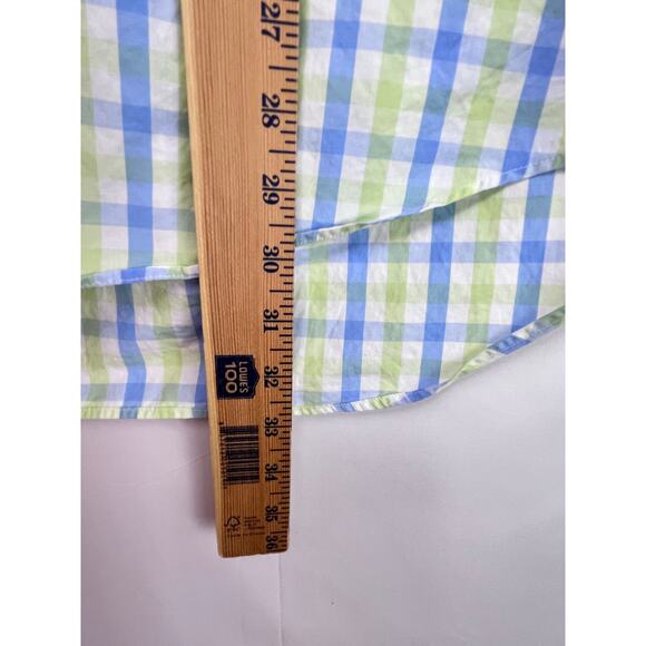 Vineyard Vines Men's L Blue/Green Plaid Button Front Preppy Summer - Picture 5 of 6